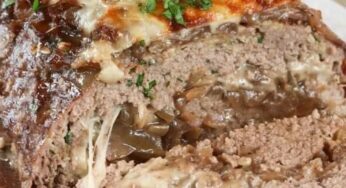 French Onion Soup Stuffed Meatloaf