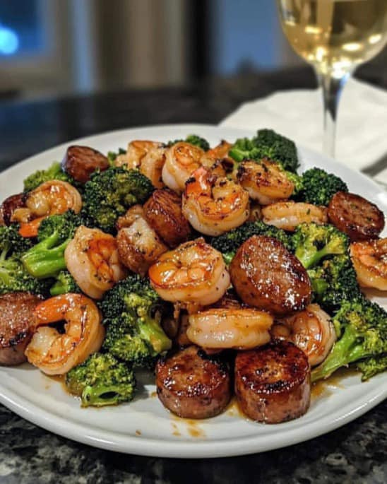 Honey Garlic Shrimp  Sausage  Broccoli