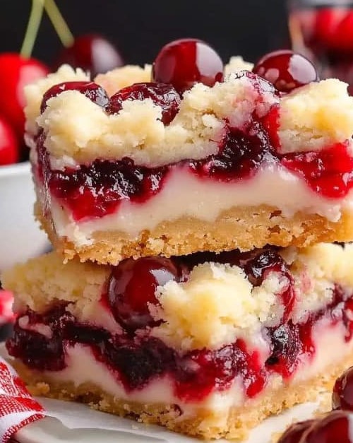 Christmas Cherry Cheesecake Bars