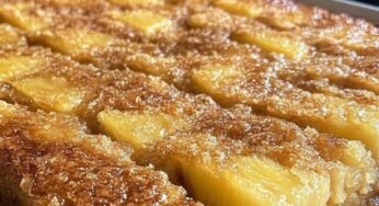 Caramel Pineapple Upside Down Cobbler