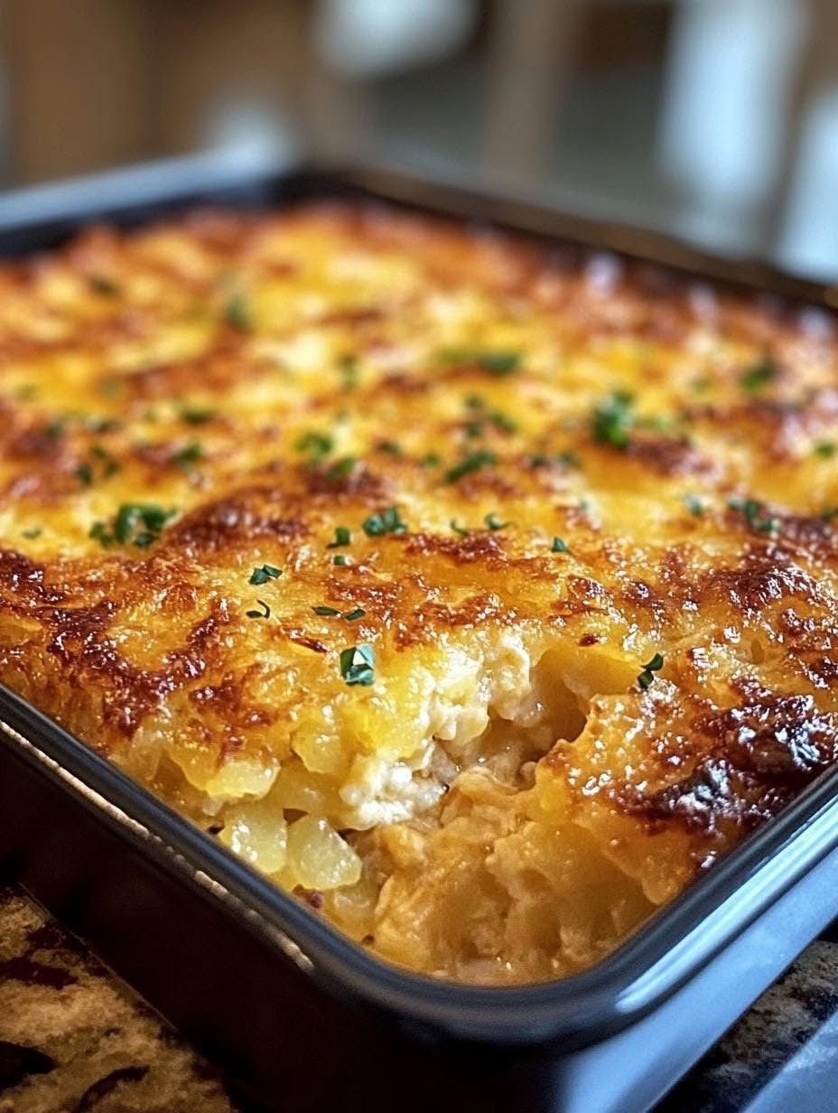 Big Chicken Hashbrown Casserole Recipe (Serves 10–12)
