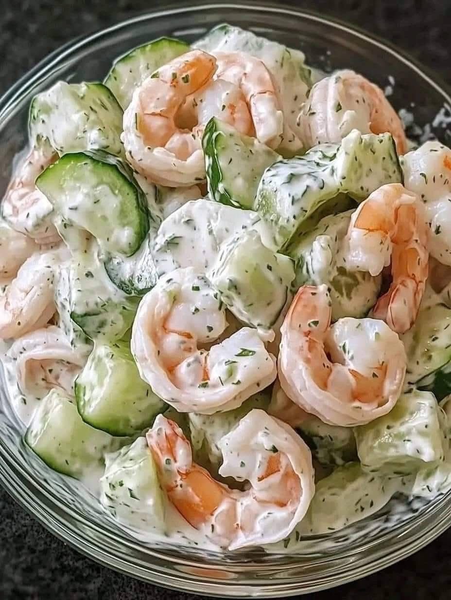 Creamy Shrimp  Cucumber Salad