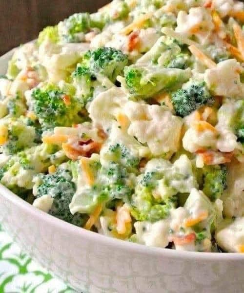 Creamy Broccoli Cauliflower Salad  A Fresh and Flavorful Side Dish