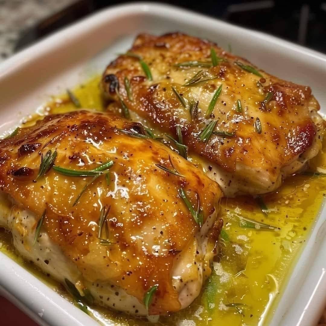 Big Honey Garlic Butter Baked Chicken Thighs