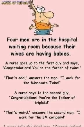 There are four expectant men in the hospital