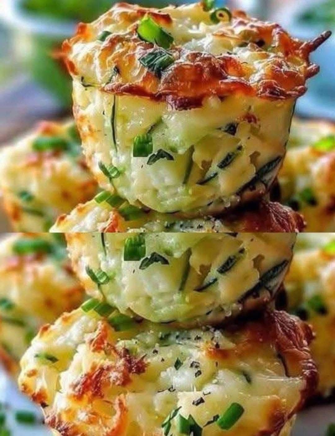 Crispy Parmesan Zucchini Potato Muffins