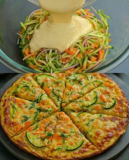 Zucchini Carrot Crustless Veggie Pizza Vegan Gluten Free