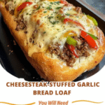 Cheesesteak-Stuffed Garlic Bread Loaf – A Must-Try Melty, Savory Masterpiece