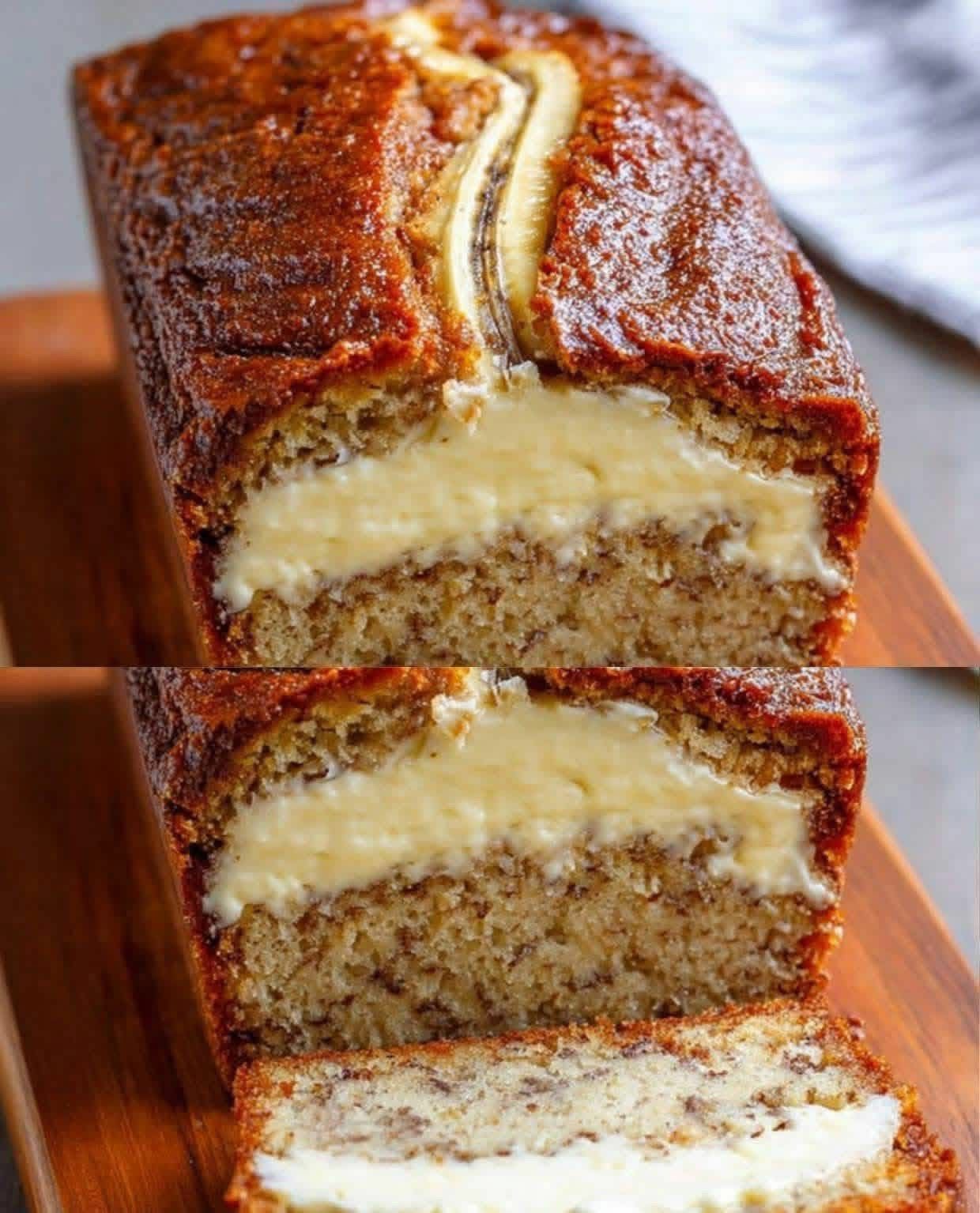 Cream Cheese Filled Banana Bread