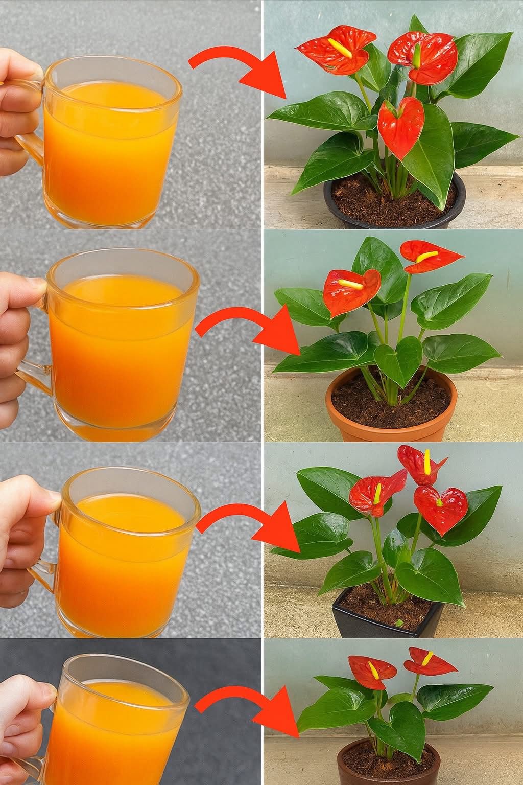 Boost Anthurium Blooms Naturally with Homemade Juice Fertilizer
