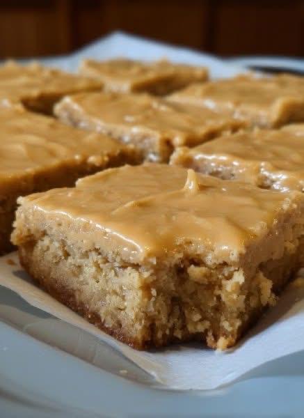 Peanut Butter Blondies with Glaze