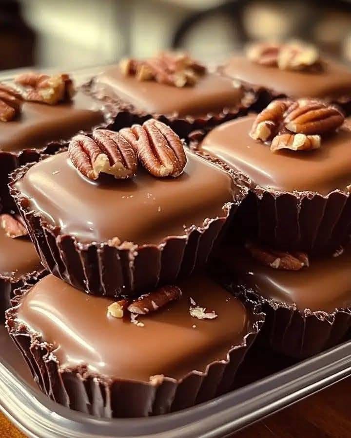 Homemade Turtle Candy with Pecans and Caramel