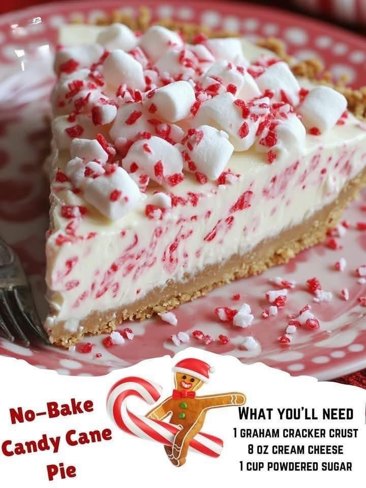 No Bake Candy Cane Pie