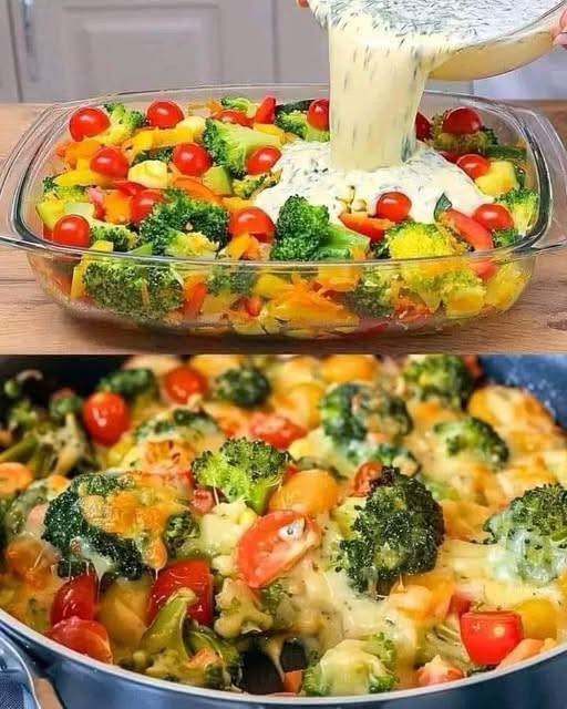 Creamy Cheesy Broccoli Vegetable Casserole