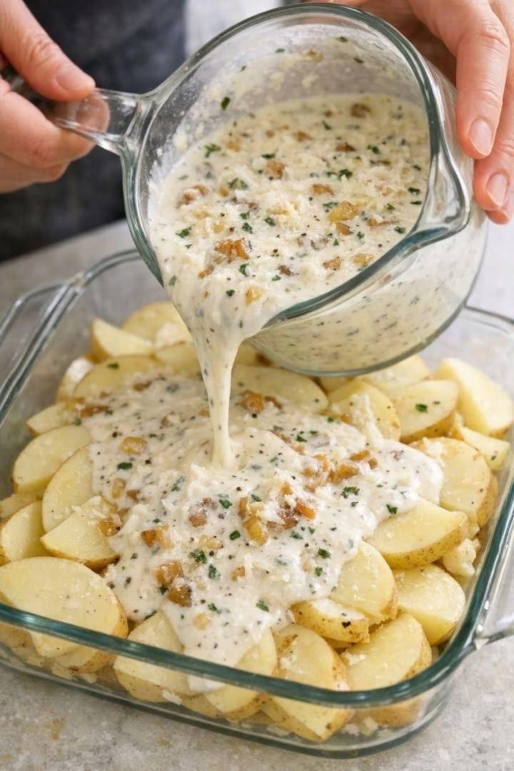 Creamy Garlic Potato Bake