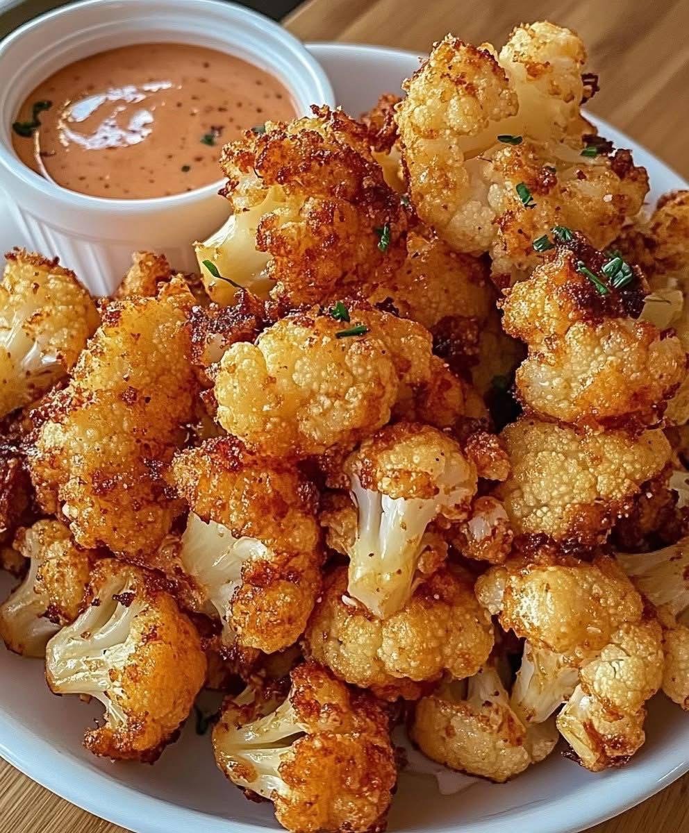 Crispy Roasted Cauliflower Bites with Creamy Dip