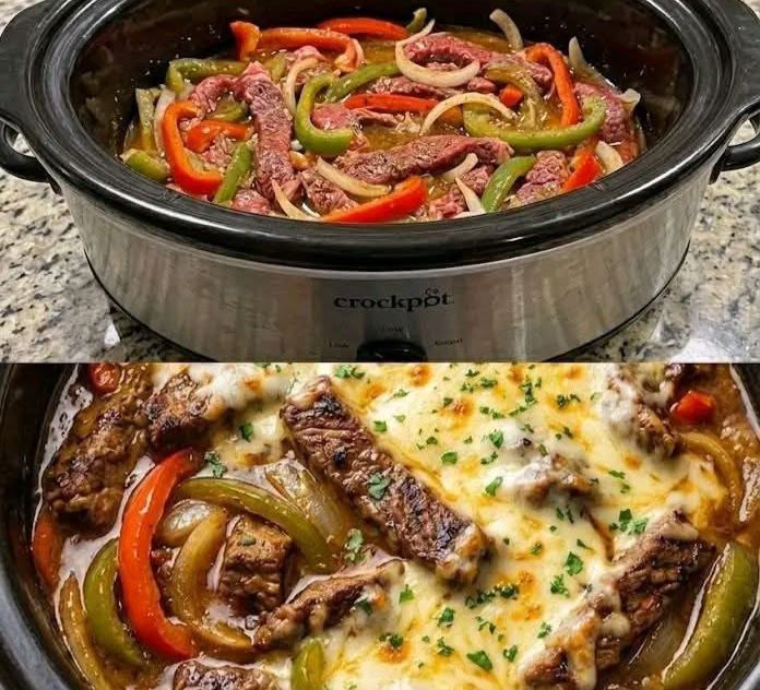 Slow Cooker Philly Cheesesteak