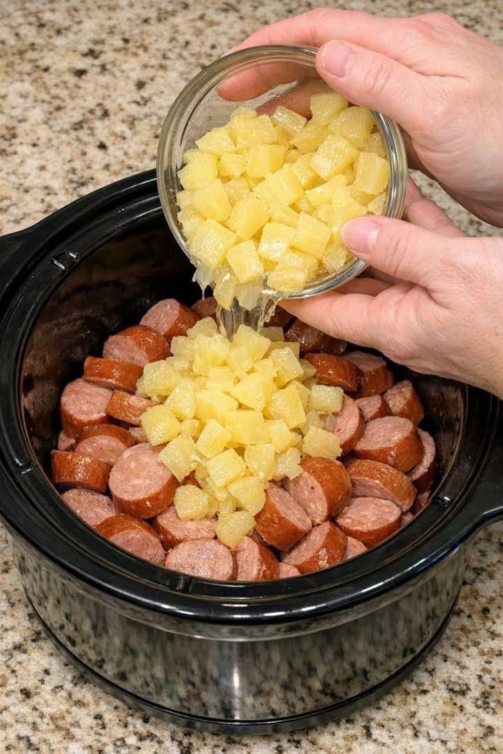 Slow Cooker Pineapple Sausage