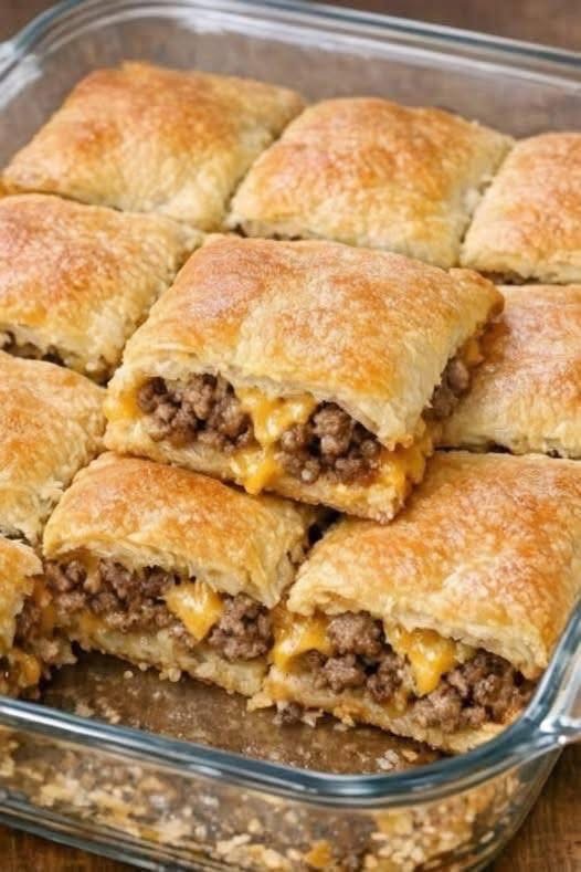 cheeseburger puff pastry pockets