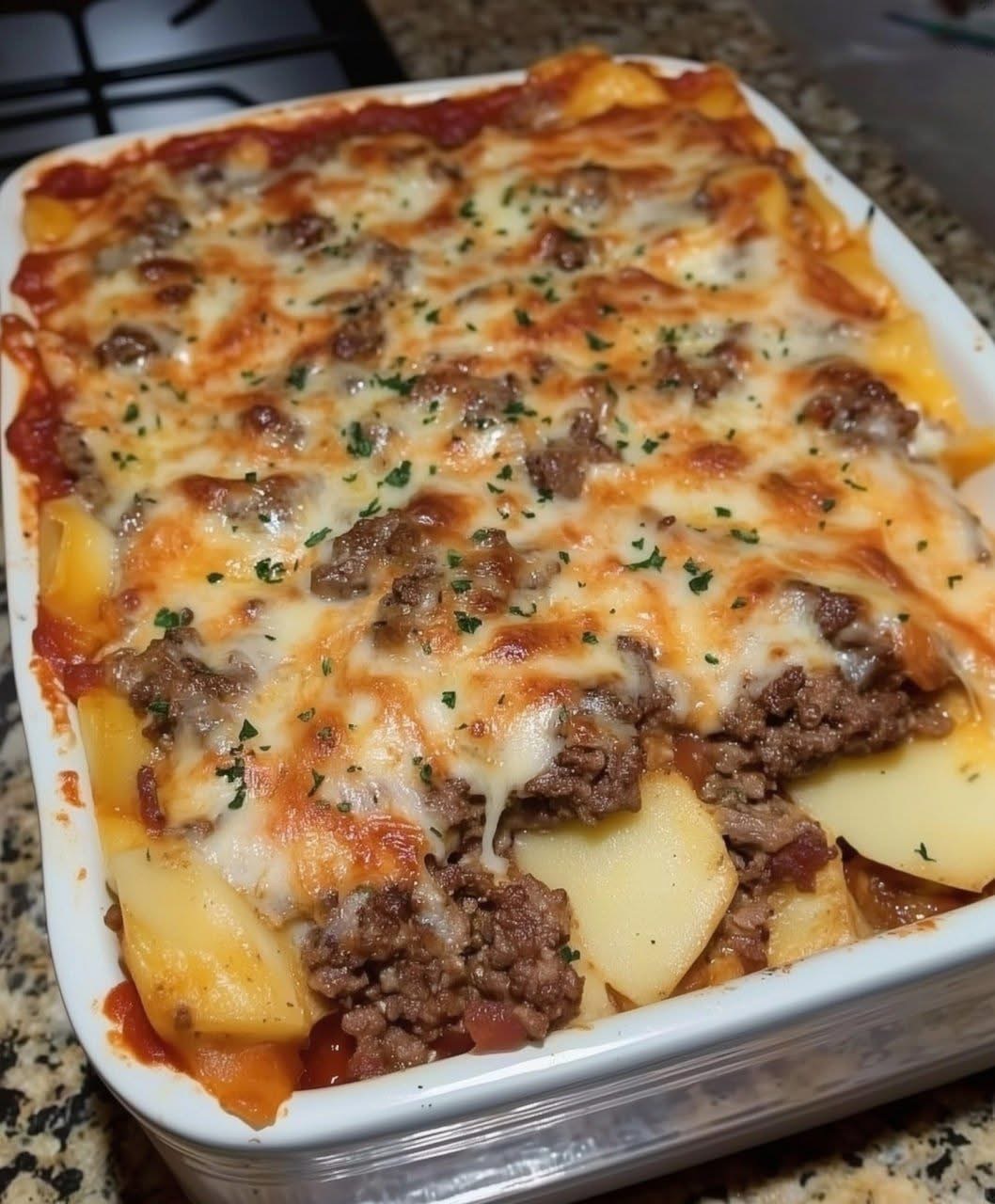 Cheesy Beef and Potato Casserole