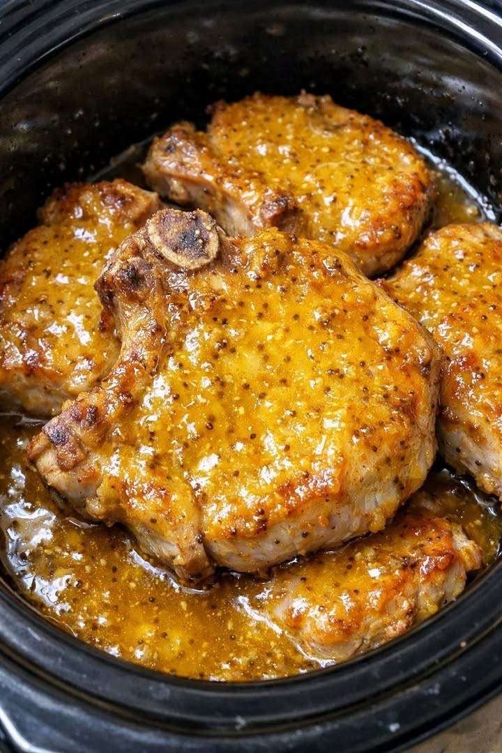Slow Cooker Honey Mustard Pork Chops