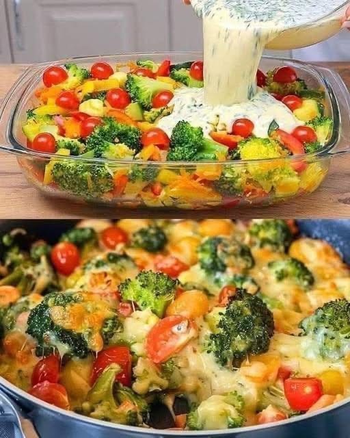 Creamy Cheesy Broccoli Vegetable Bake