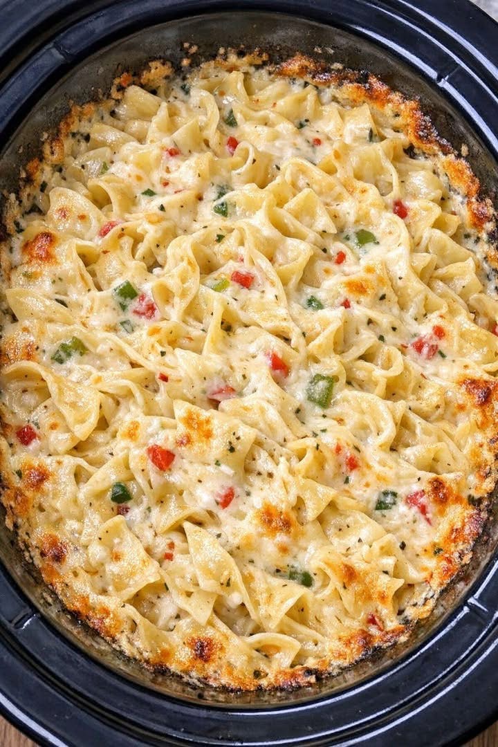 Slow Cooker Cheesy Noodle Casserole