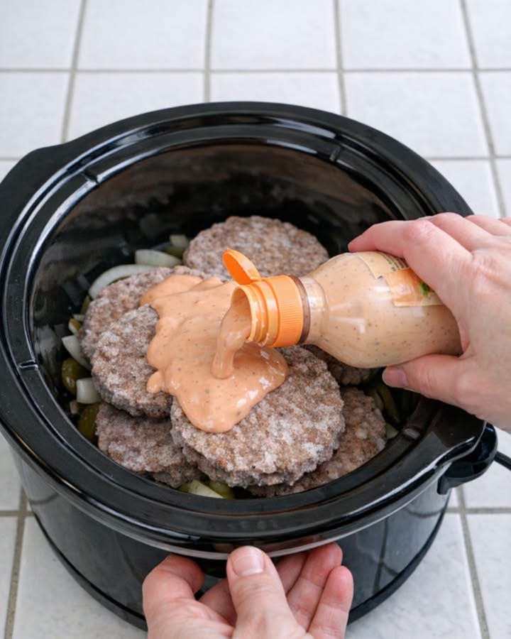 Slow Cooker Cheeseburger Ranch Patties