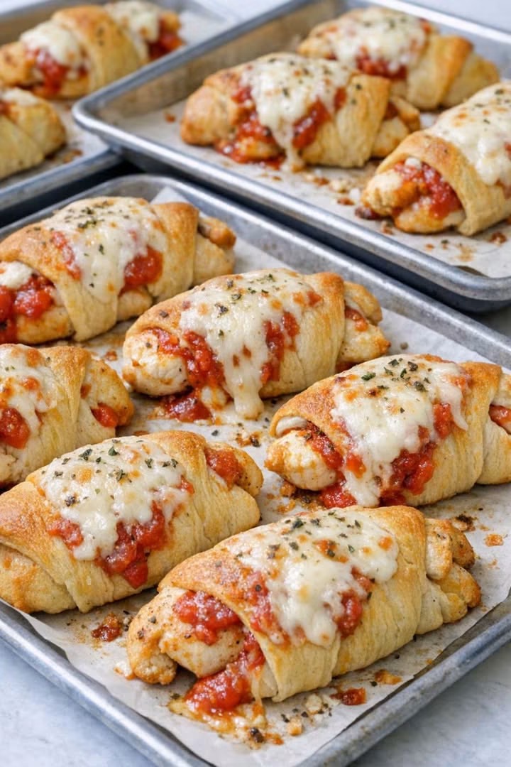 Cheesy Chicken Parmesan Crescent Rolls