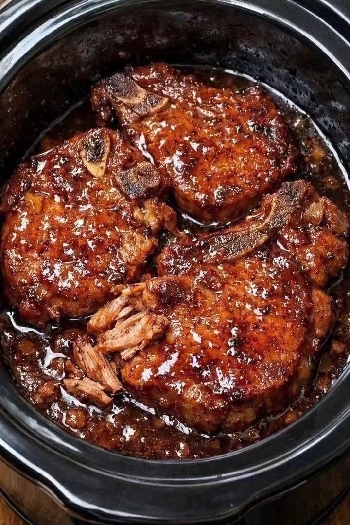 Slow Cooker Smothered Pork Chops
