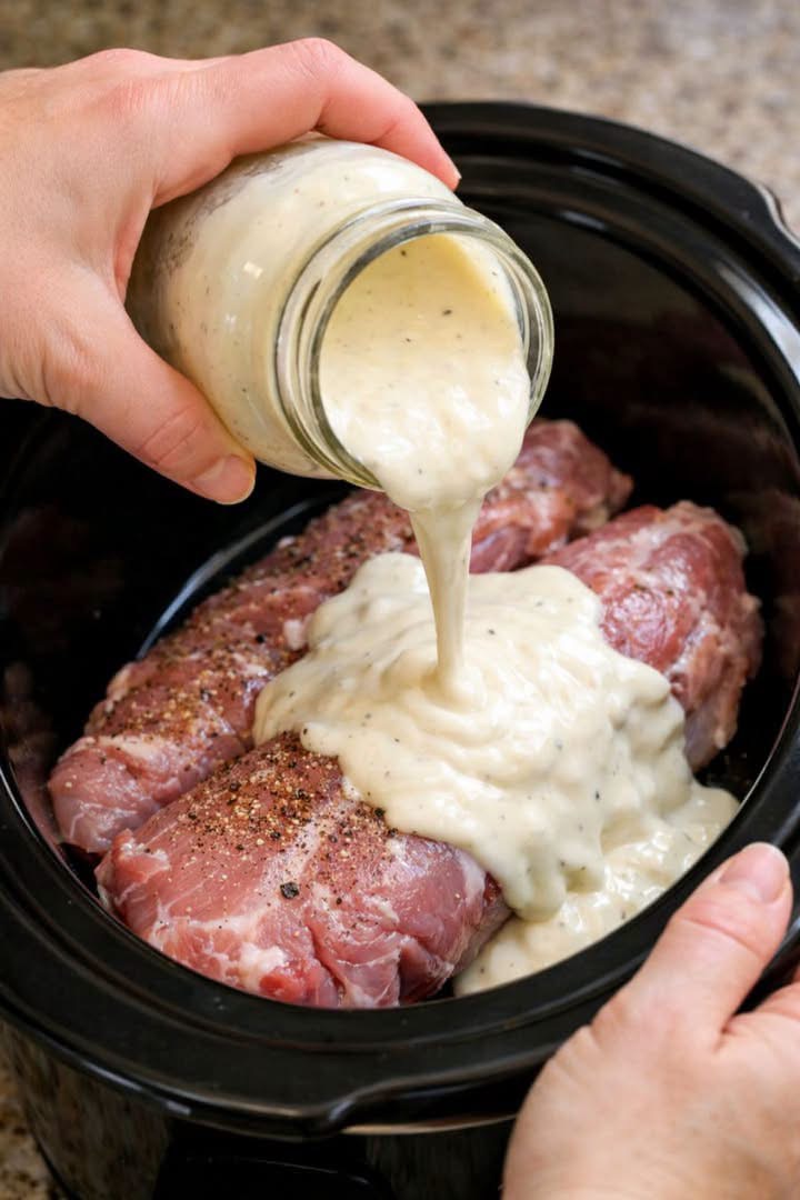 Slow Cooker Creamy Ranch Pork Tenderloin