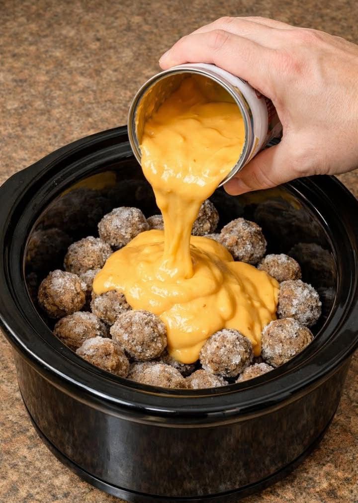 Cheesy Slow Cooker Meatballs