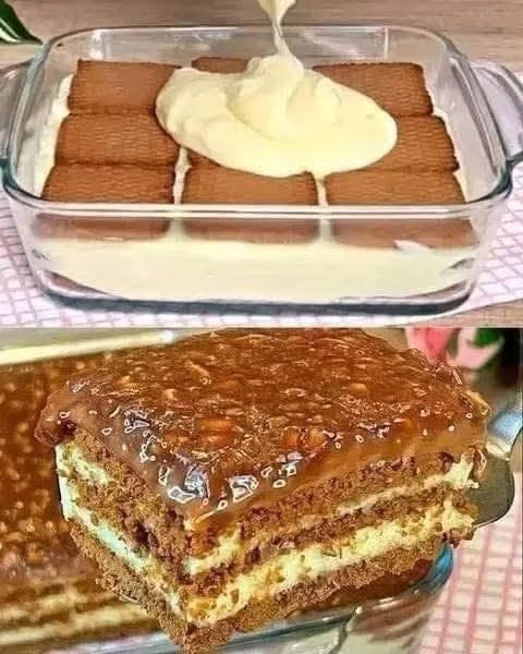 Creamy Biscuit Caramel Layer Cake