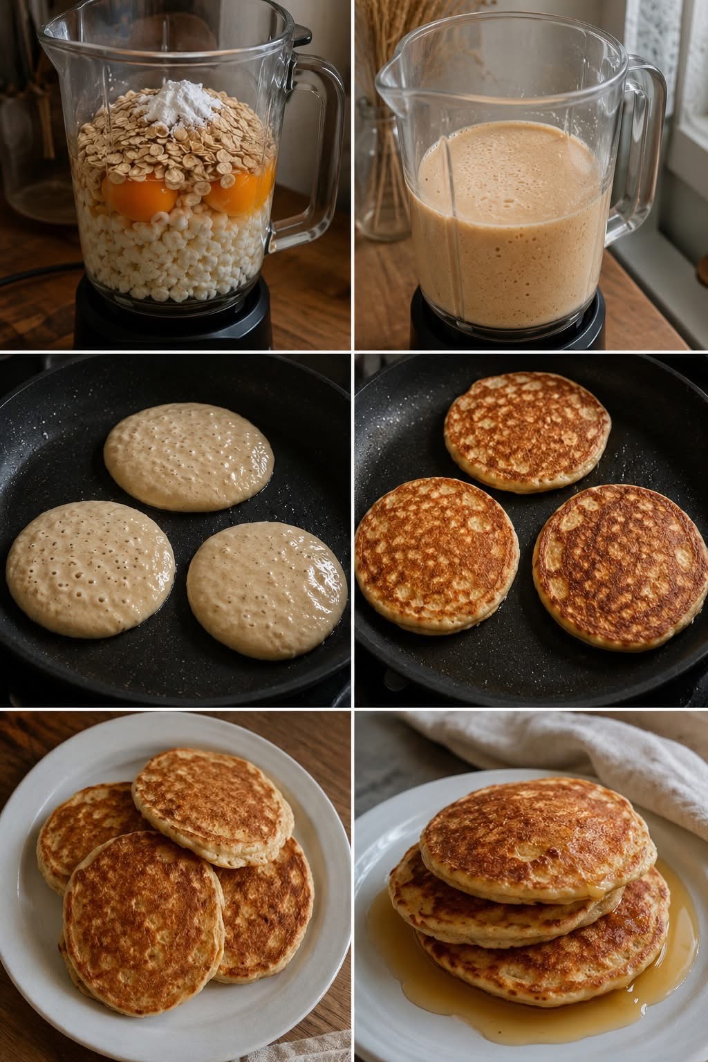 Healthy Cottage Cheese Oat Pancakes