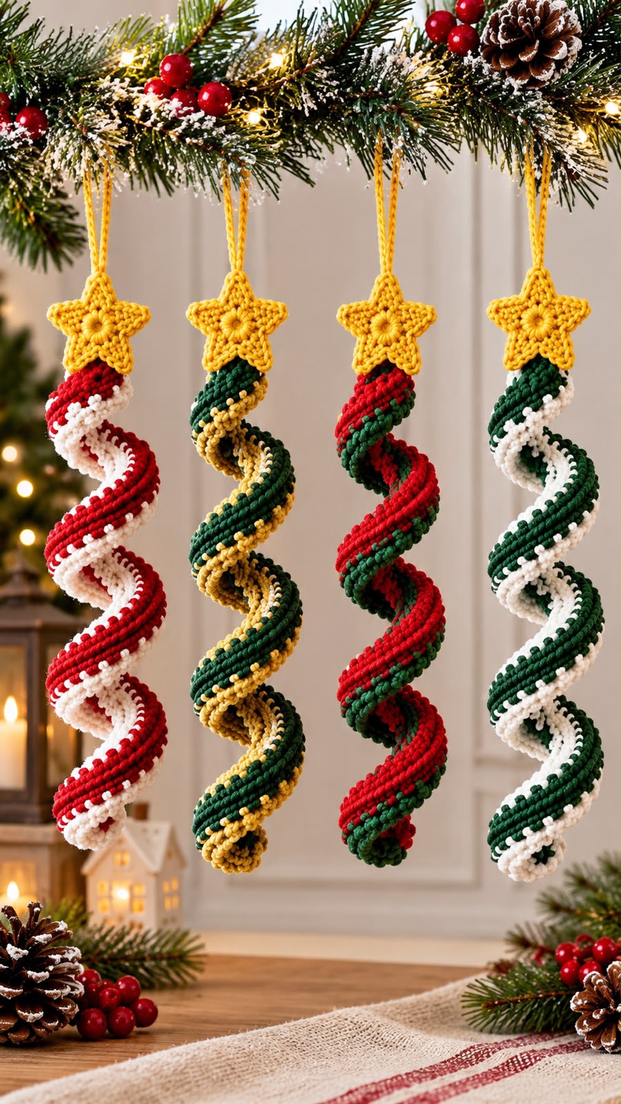 Christmas Spiral Crochet Ornament