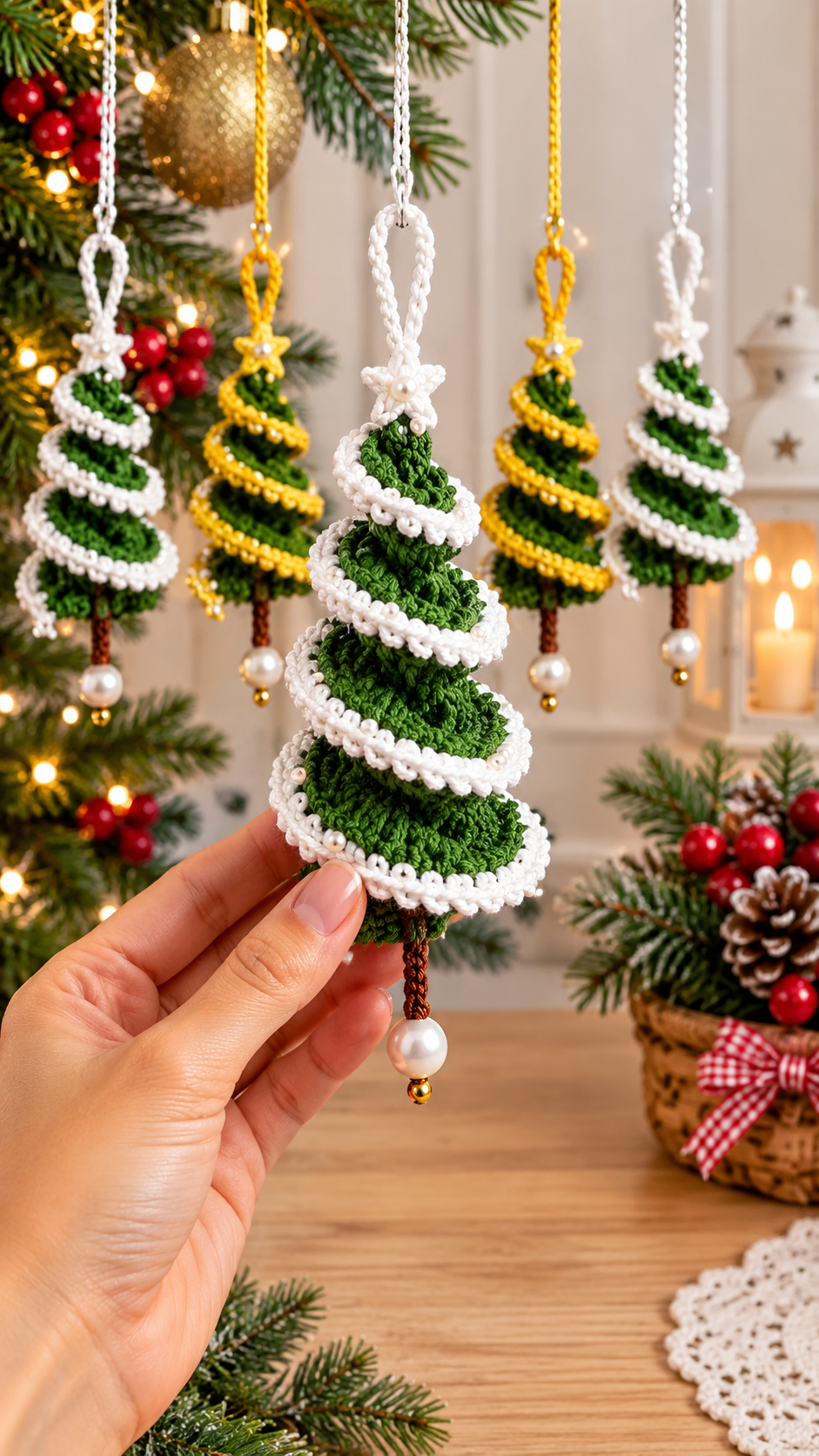 Crochet Spiral Christmas Tree Ornament Pattern