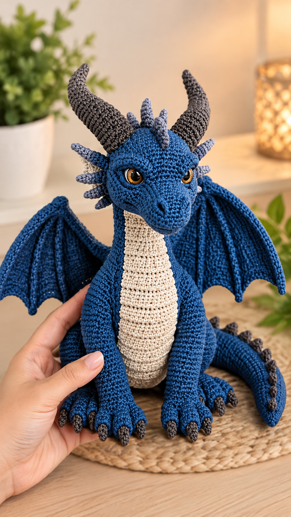 Majestic Blue Dragon Amigurumi Crochet Pattern