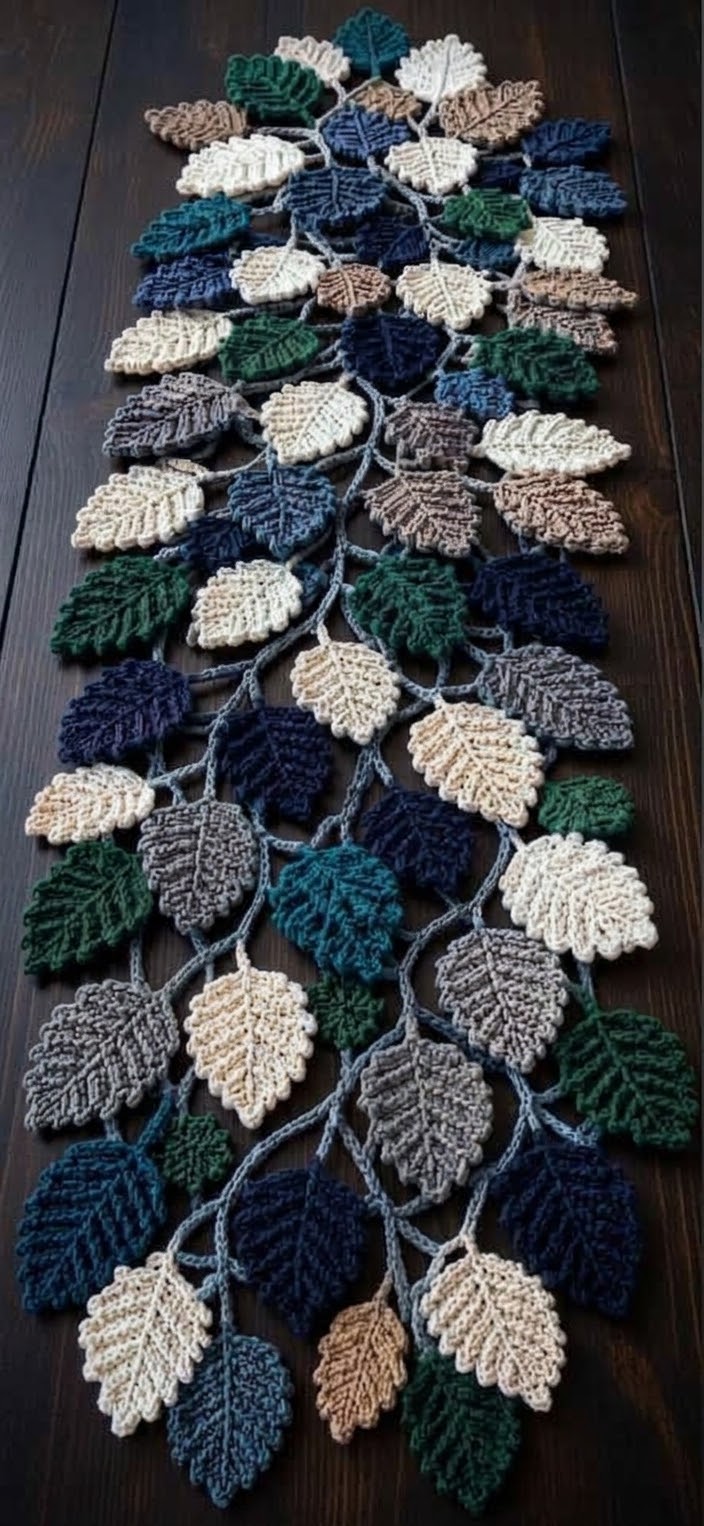 Oak Leaf Crochet Table Runner Pattern