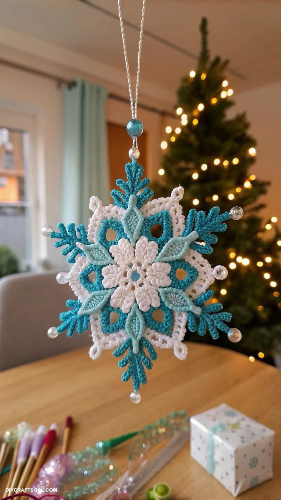 Crochet Snowflake Ornament