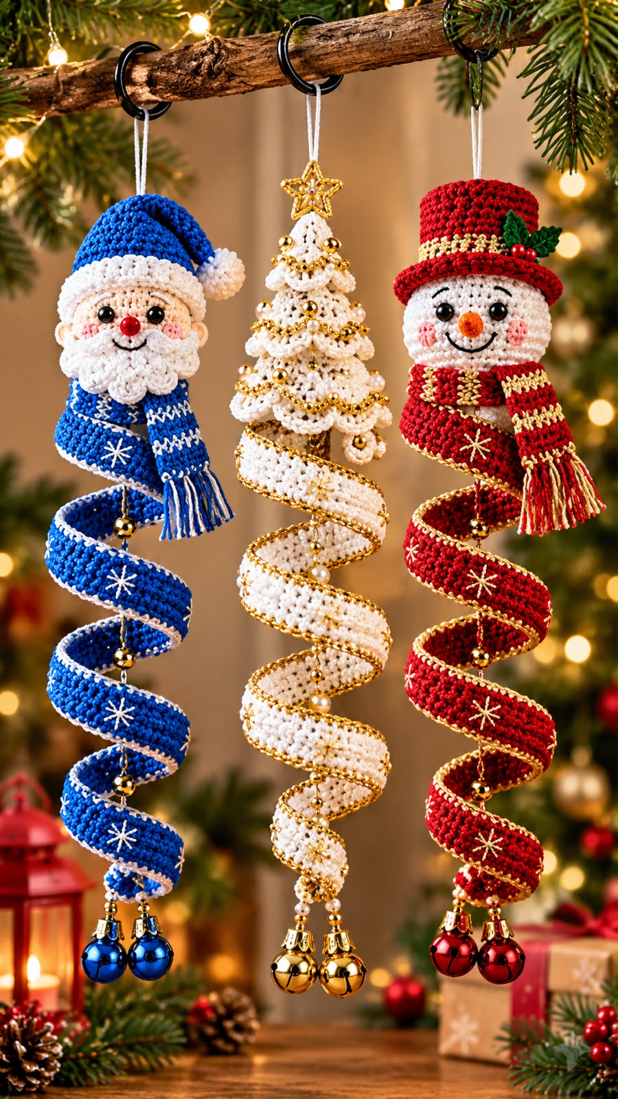 Christmas Crochet Spiral Ornament Pattern
